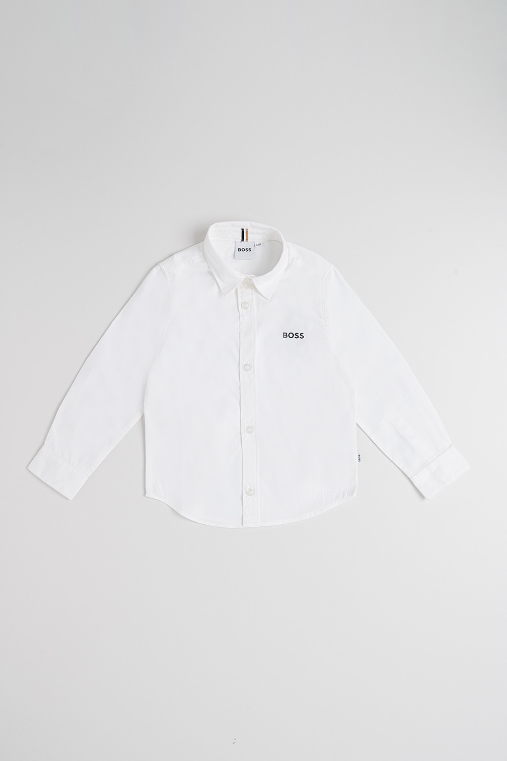 BOSS Kidswear, Camasa cu maneci lungi, Alb, Negru, 138 CM