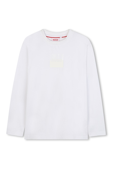 HUGO, Bluza cu imprimeu logo, Alb