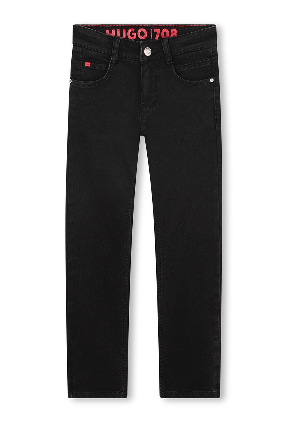 HUGO, Blugi slim fit cu talie medie, Negru, 150 CM