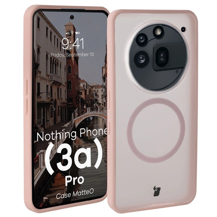 Калъф, Bizon Case MatteO за Nothing Phone (3a) Pro, Пушечно-Розово