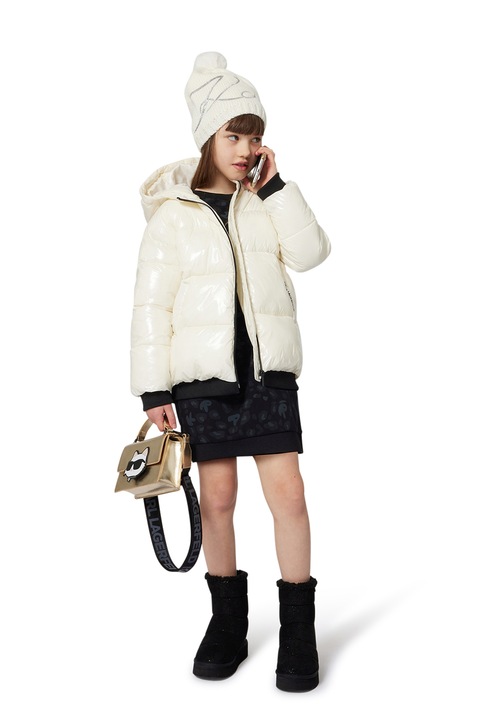 KARL LAGERFELD KIDS, Rochie dreapta cu model, Negru