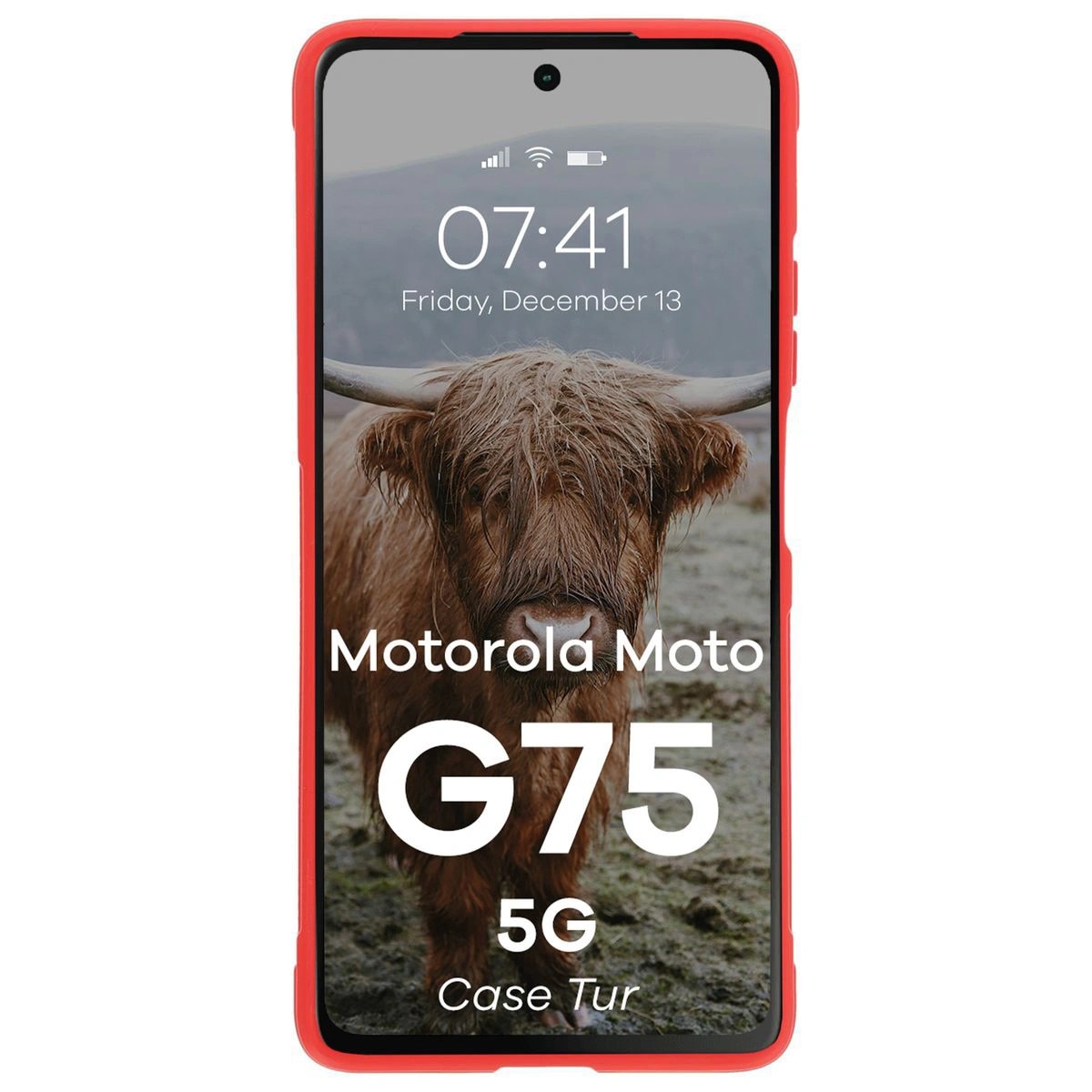 Husa Bizon Case Tur pentru Motorola Moto G75 5G, rosu