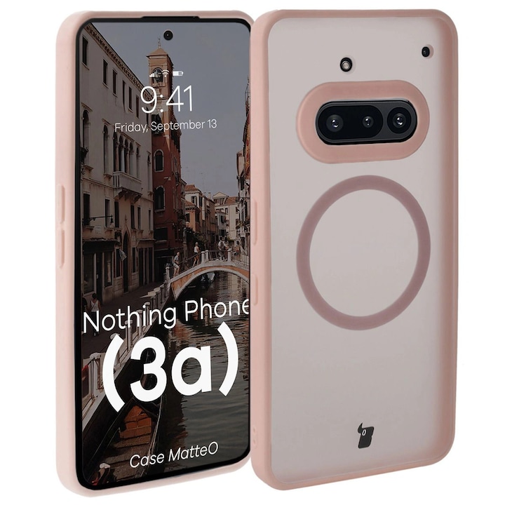 Калъф, Bizon Case MatteO за Nothing Phone (3a), Пушечно-Розово