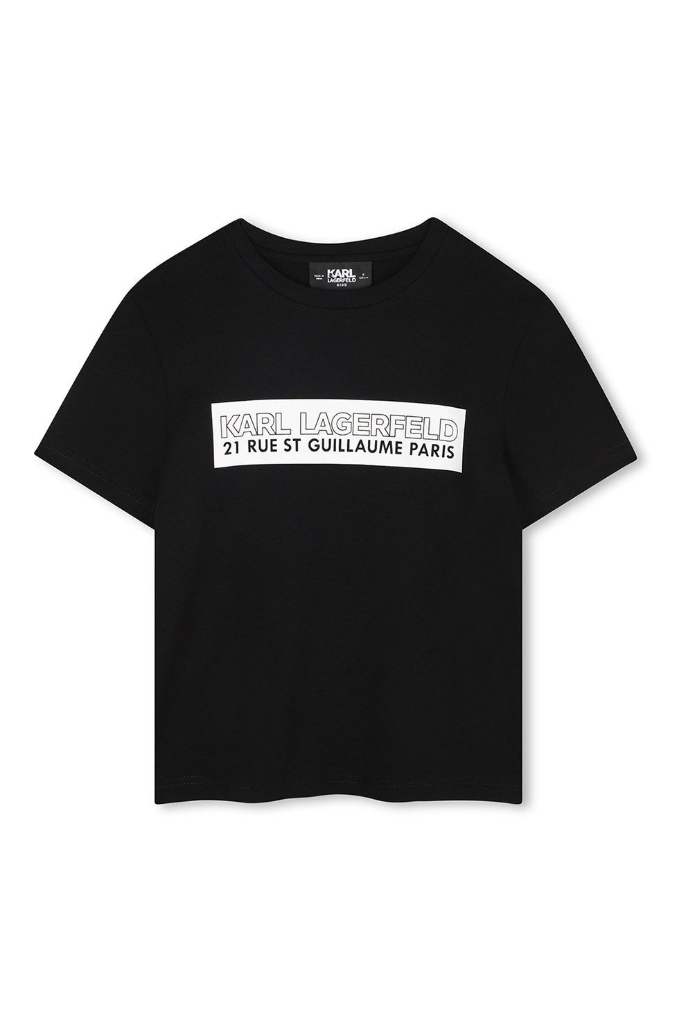 KARL LAGERFELD KIDS, Tricou cu imprimeu logo, Negru, Alb murdar, 174 CM