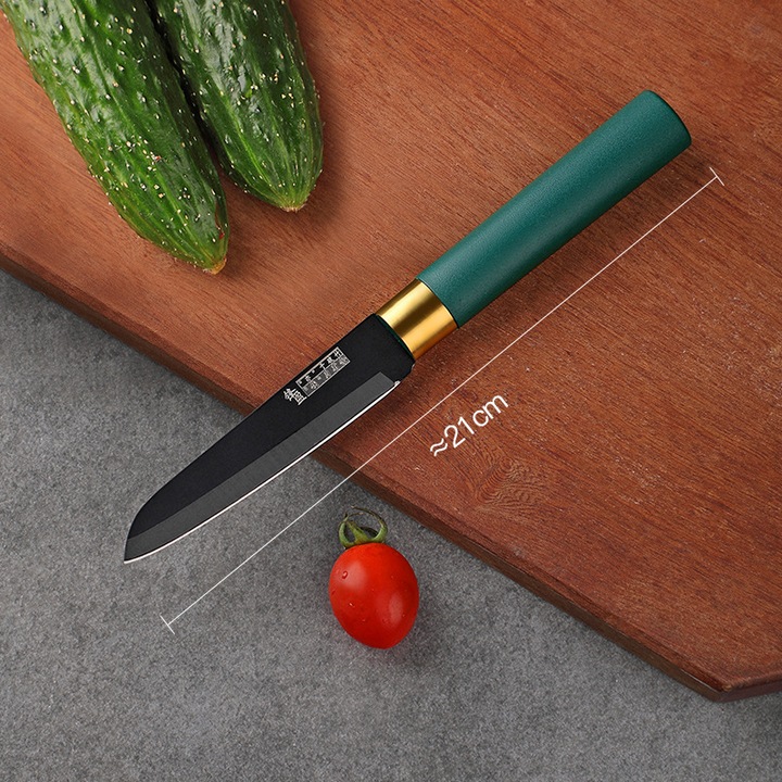 Cutit, inox, 21cm, lama ultra ascutita, maner ergonomic, verde/auriu