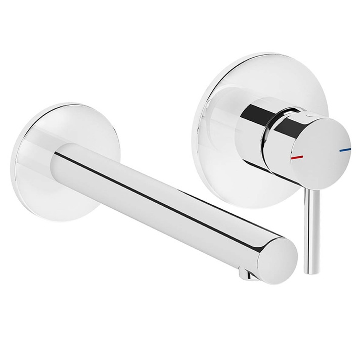 Смесител за вграждане за мивка в баня с 2 розетки, открита част, хром, A42581