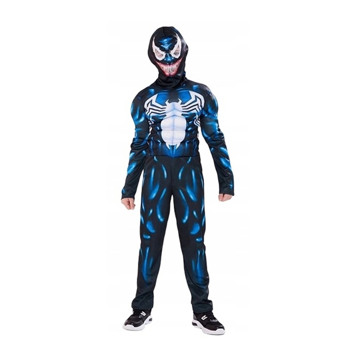 Costum Venom KidMania® cu muschi si cagula pentru copii, 7-9 ani, 120-130 cm
