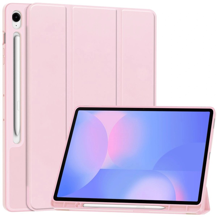 Husa tableta Bizon Case Tab Lizard pentru Samsung Galaxy Tab S10 FE Plus, roz