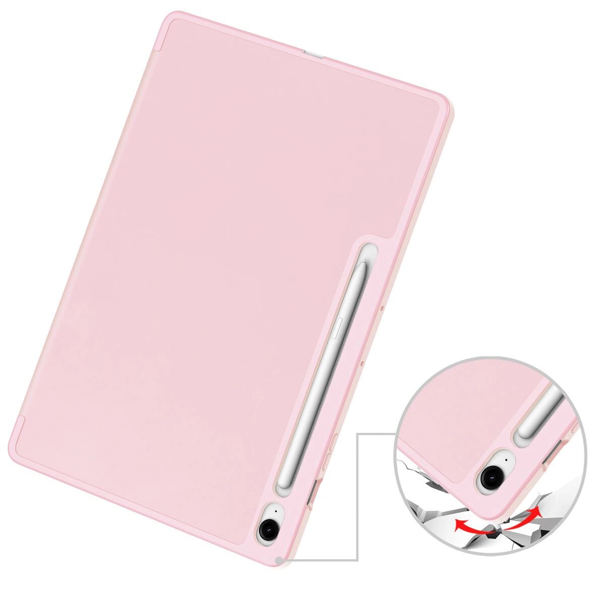 Husa tableta Bizon Case Tab Lizard pentru Samsung Galaxy Tab S10 FE Plus, roz