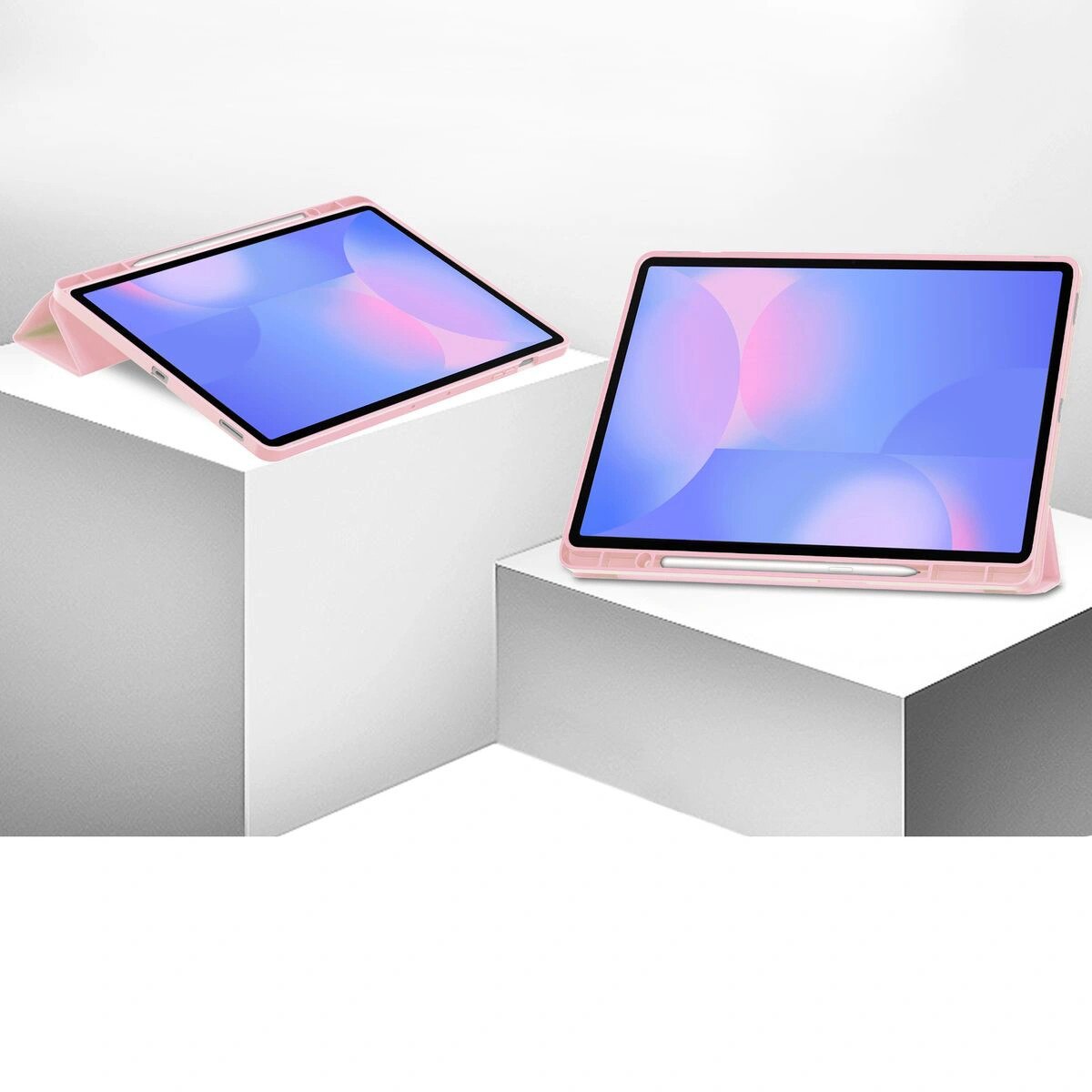 Husa tableta Bizon Case Tab Lizard pentru Samsung Galaxy Tab S10 FE Plus, roz