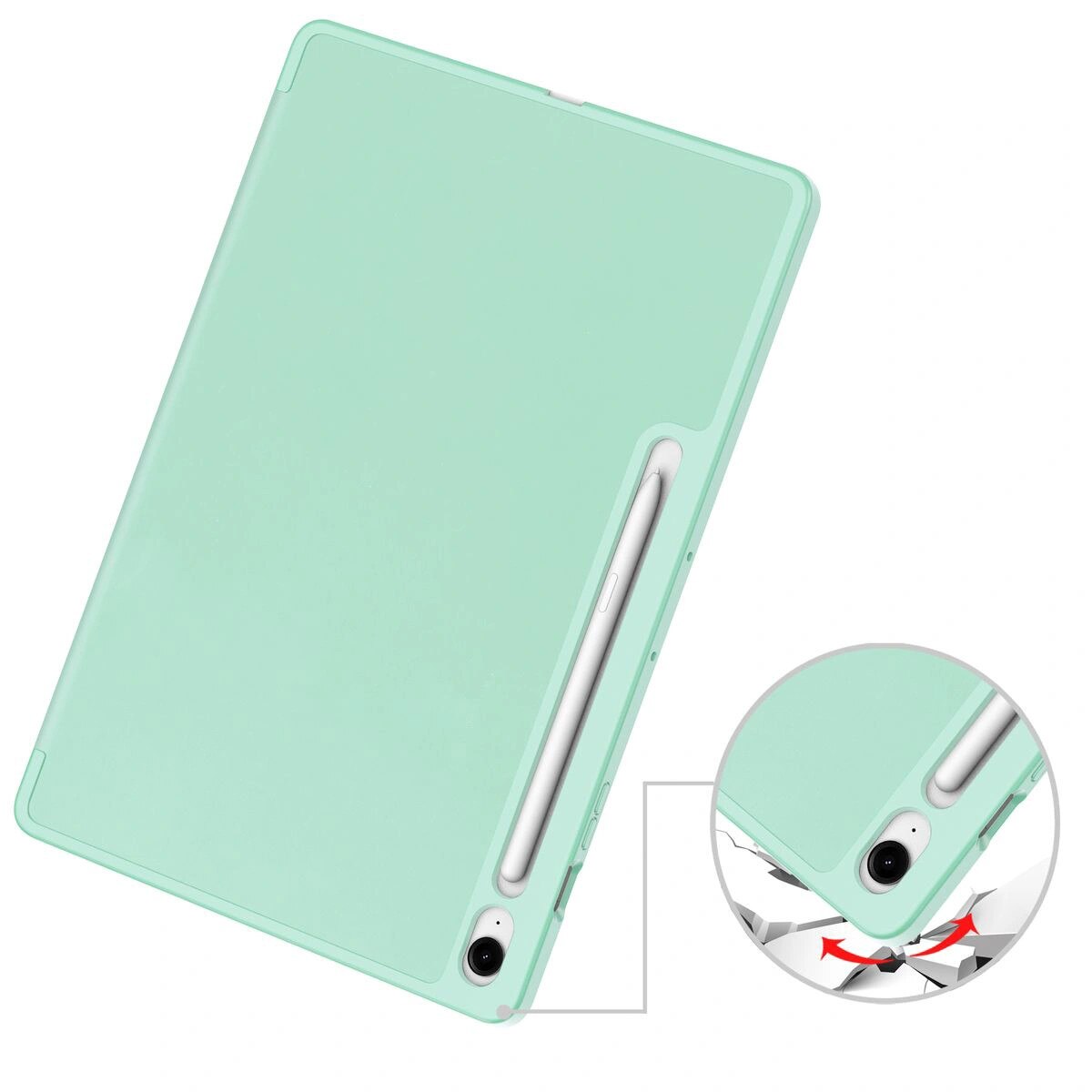 Husa tableta Bizon Case Tab Lizard pentru Samsung Galaxy Tab S10 FE Plus, verde menta