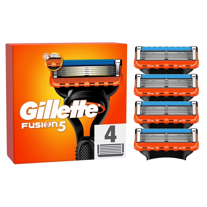 Gillette Fusion 5 borotvapenge, 4 pengés készlet, nedves borotvákhoz, 5 pengés