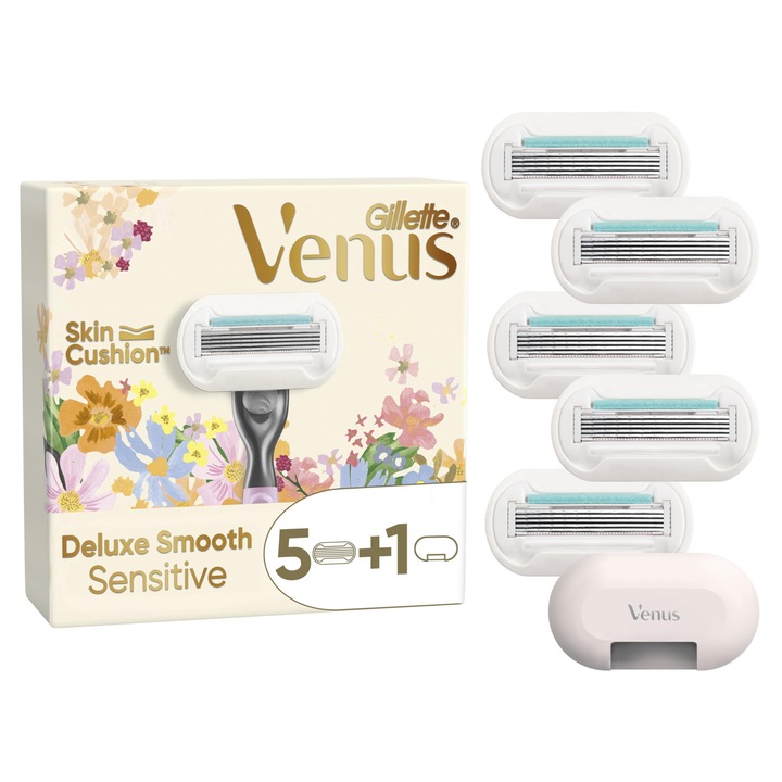Комплект от 5 ножчета за самобръсначка Gillette Venus Deluxe Smooth Sensitive за жени