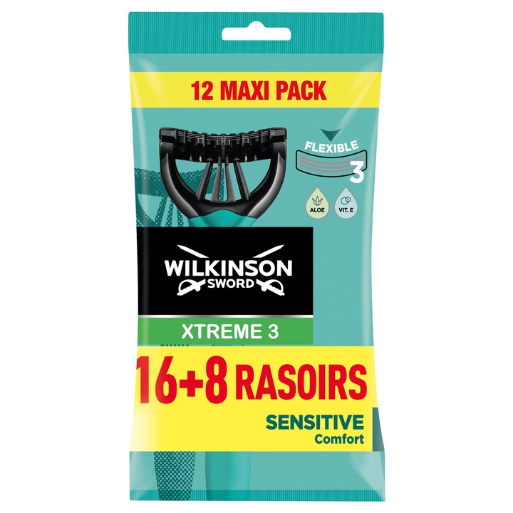 Wilkinson Xtreme 3 Pure Sensitive ножчета за еднократна употреба, комплект от 24 ножчета, за мъже