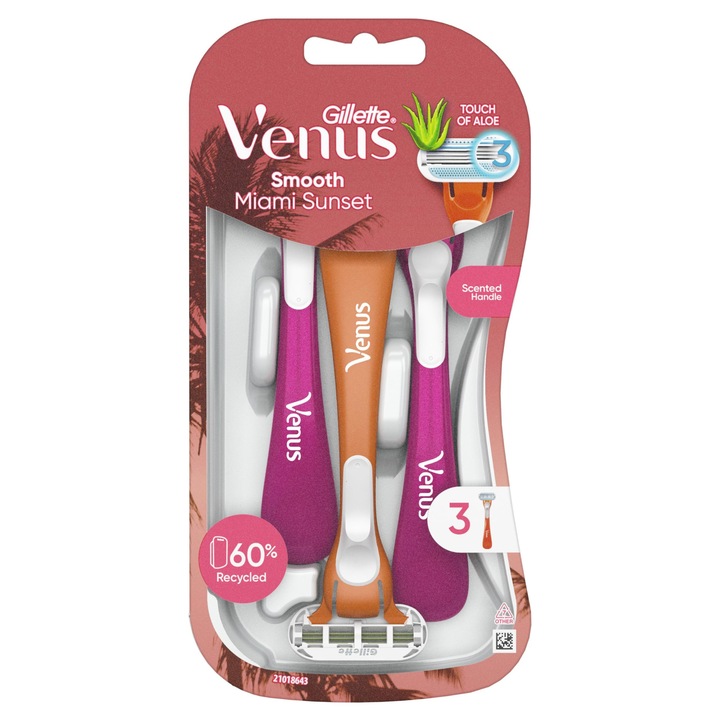 Gillette Venus borotvapenge készlet, 3 darabos, nőknek, aloe verával, 5 pengés