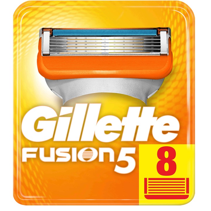 Комплект ножчета за ръчна самобръсначка Gillette Fusion, 8 броя, 5 ножчета, за жени