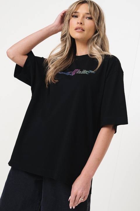 OFF-WHITE, Тениска с фигурален принт, Зелен/Черен/Розово