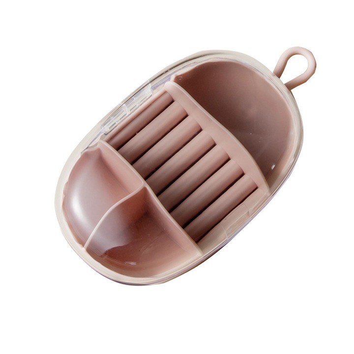 Utazási ékszerdoboz, rózsaszín, méretei 5x8x15cm, nagy kapacitású, elegáns design