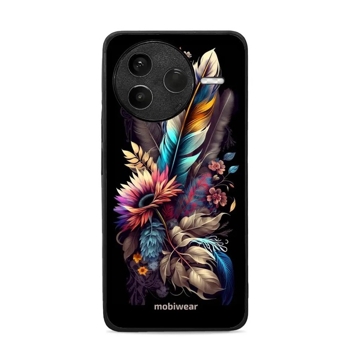 Husa telefon Mobiwear Glossy, pentru Xiaomi POCO F7 Pro 5G, design floral, multicolor, material plastic si TPU