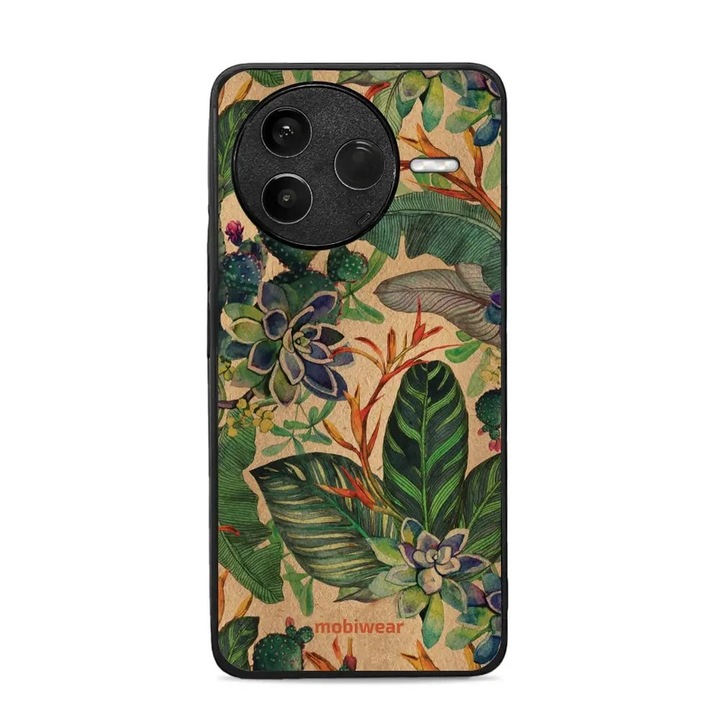 Husa telefon Mobiwear Glossy, pentru Xiaomi POCO F7 Pro 5G, design flori, multicolor, material plastic si TPU