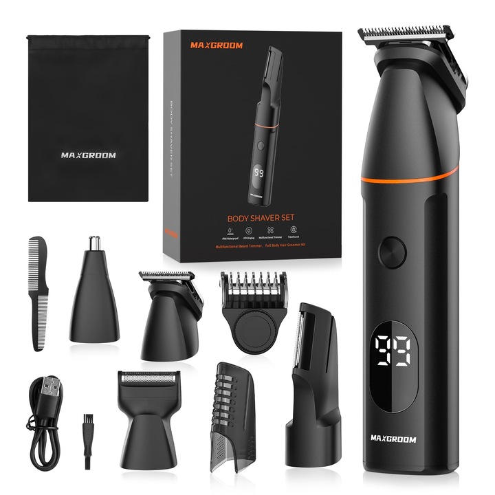 MAXGROOM 4 в 1 акумулаторна електрическа самобръсначка за мъже, тяло и интимна употреба