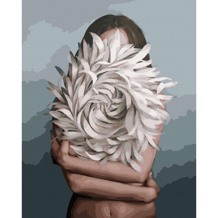 Set pictura pe numere, Twoje Hobby, Fata cu bujori albi