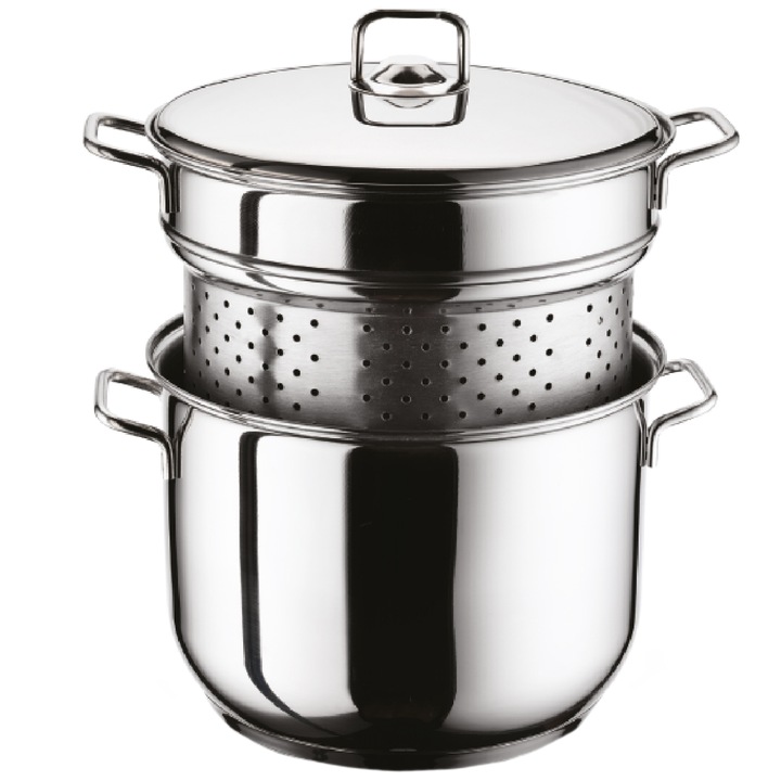 Oala pentru spaghetti Hascevher, inox, 24 cm