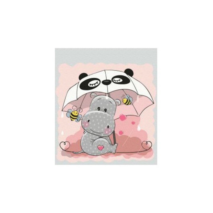 Pictura pe numere. Hipopotam dragut