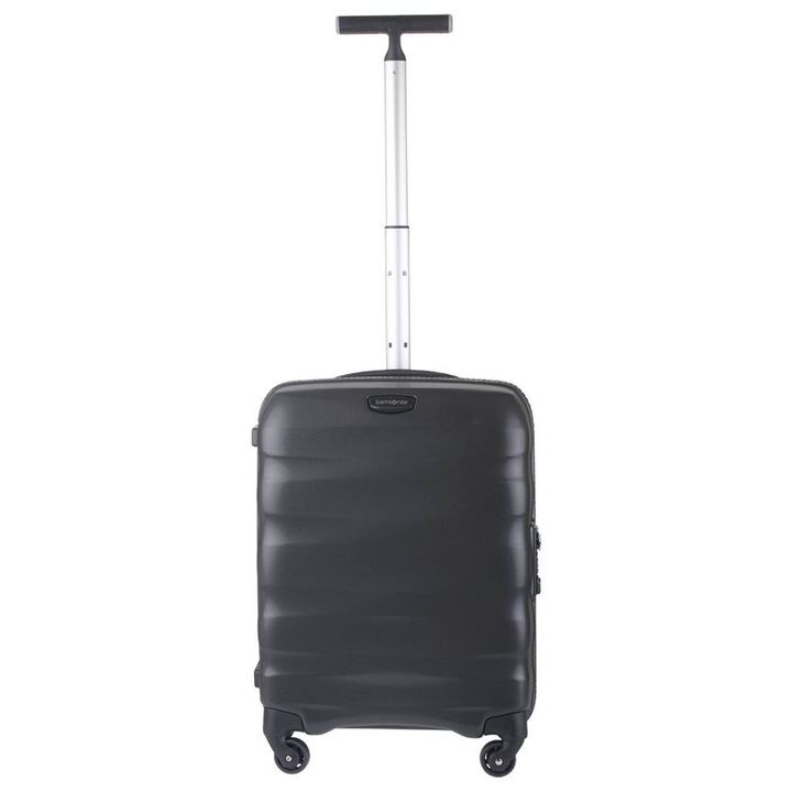 Samsonite Engenero количка за багаж, полиуретанова, лека, с 4 колела, диамантено черно, малък размер