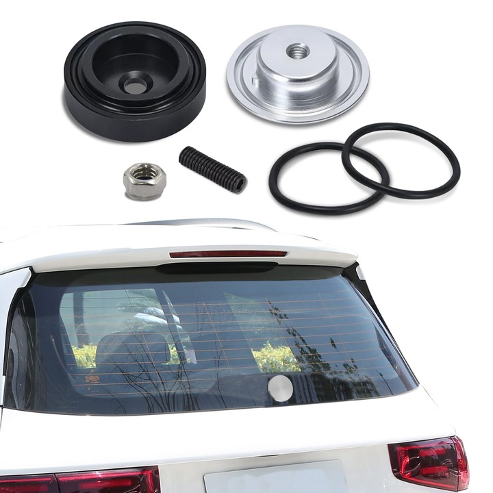 Capac de anulare pentru stergatorul de luneta, TREXORA, aluminiu, negru/argintiu, diametru 40mm