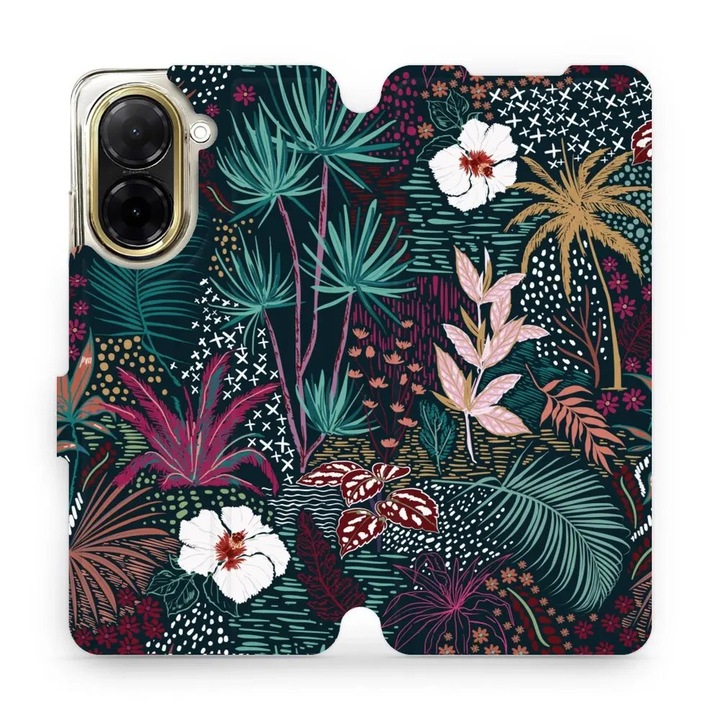 Mobiwear flip tok Xiaomi Redmi A5 készülékhez, virágmintás, ütés- és karcálló, többszínű