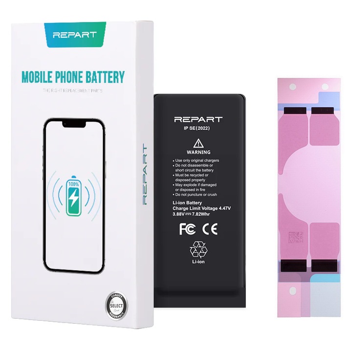Baterie telefon, REPART, pentru iPhone 15 Pro Max, 4422mAh, Li-ion, fara BMS, negru