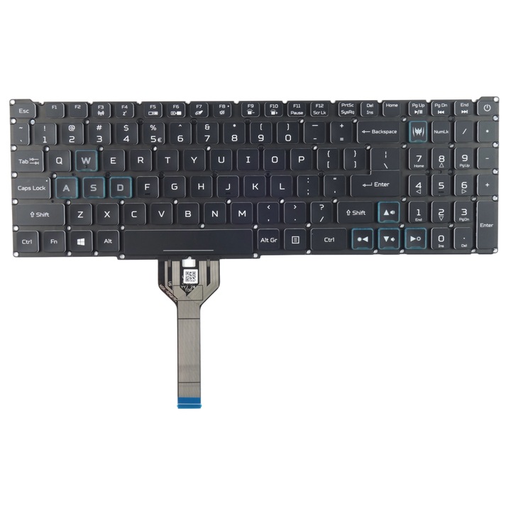 Tastatura laptop Tradebit, Pentru Acer AN515-55 AN515-57 AN515-58 LED QWERTY SUA