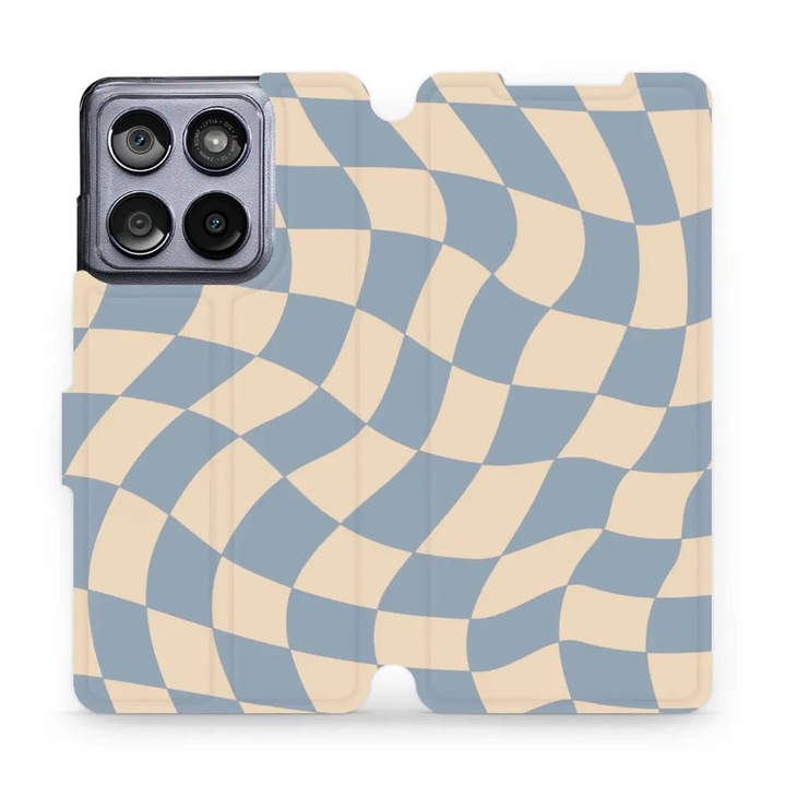 Mobiwear flip tok Motorola Edge 60 Fusion készülékhez, többszínű dizájn, ütés- és karcálló