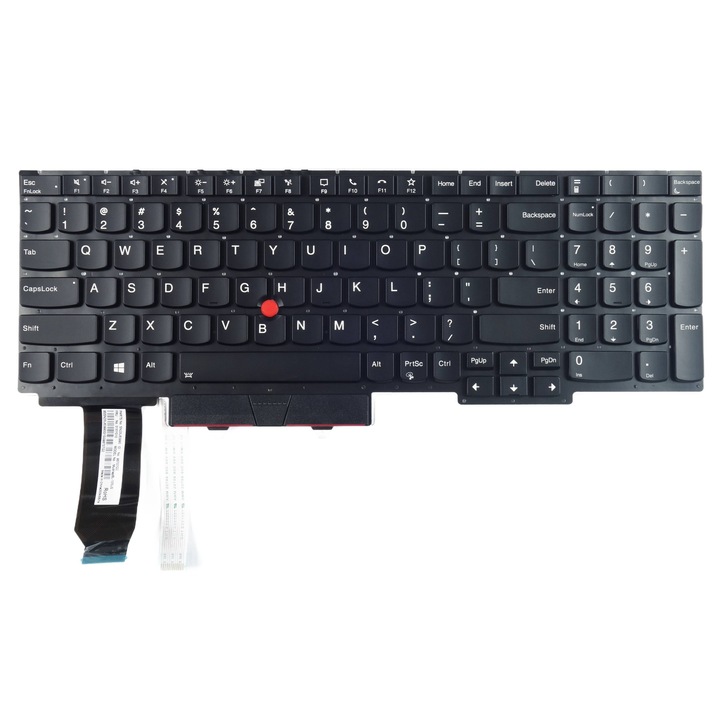 Tradebit laptop billentyűzet, QWERTY US, LED világítás, Trackpoint