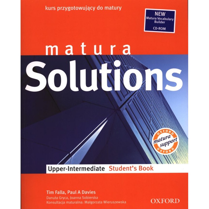 Matura Solutions Upper Intermediate, OXFORD UNIVERSITY PRESS, manual, 120 ore, multicolor
