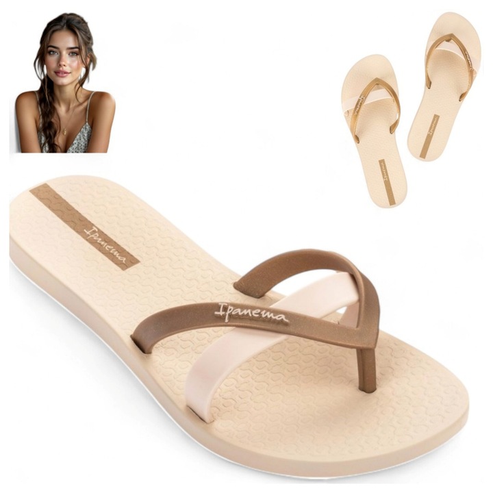 Slapi dama, Ipanema, cauciuc, bej, 38 EU