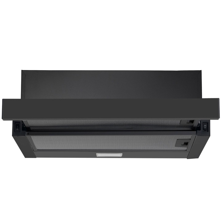 Hota telescopica, Janshop, 50cm, neagra, 200m3/h, 80W, iluminare LED