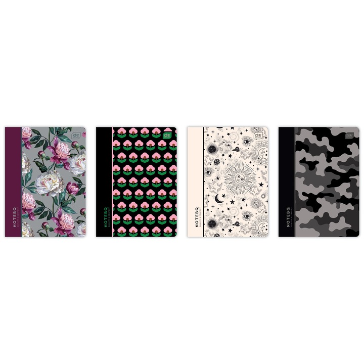 Pachet caiete A5, Interdruk, 60 file, mix modele, 70g, polipropilena