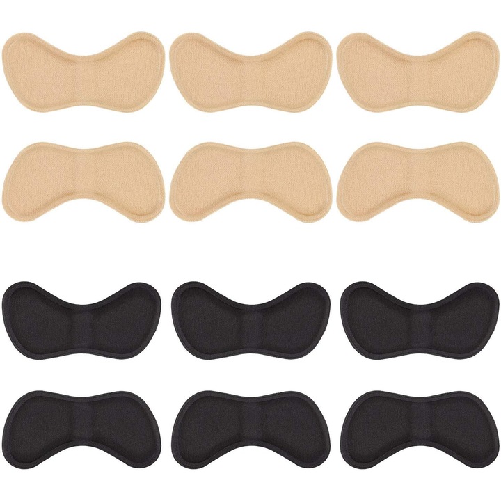 Set 8 perechi benzi calcai, negru si bej, 9x4.5x0.5cm, amortizare si fixare