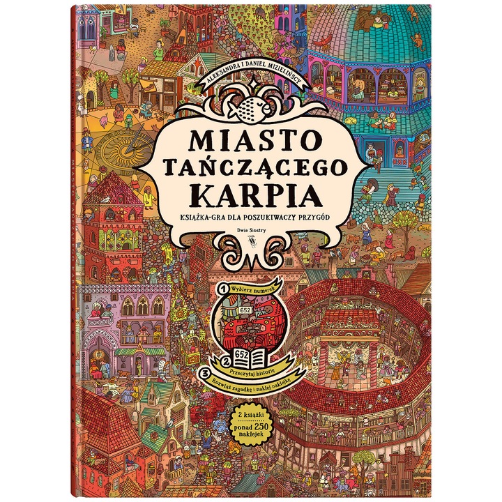 Настолна игра, Дуи Сиостри, Градът на танцьора на гадости, комплект от 2 карти, 272 стикера, 24.5x33.8см, 15.6x24.3см