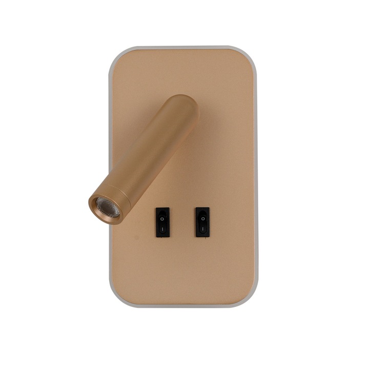 LED fali lámpa DORIA, Italux, arany, 2 fényforrás, 18,5x13x10,5cm