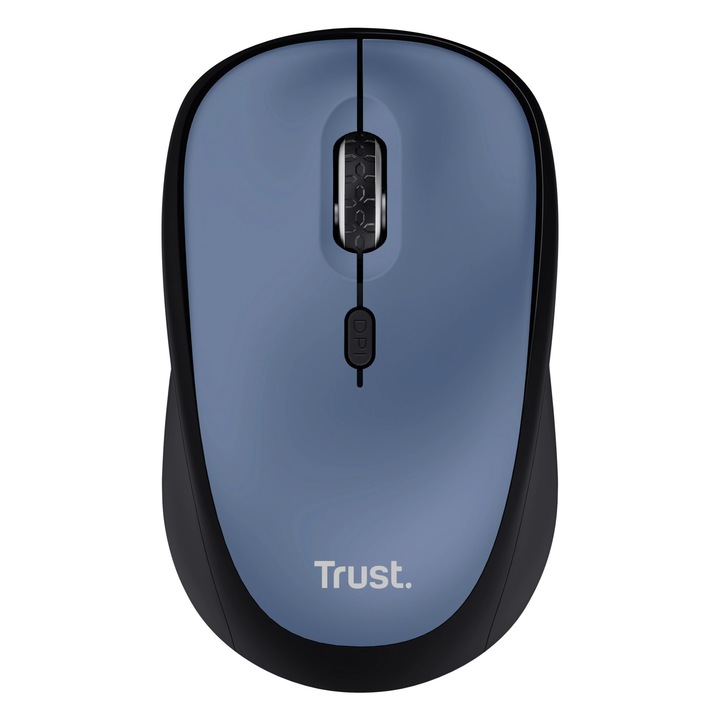 Безжична мишка Trust Yvi+ 1600 dpi, синя, 95x57x40mm