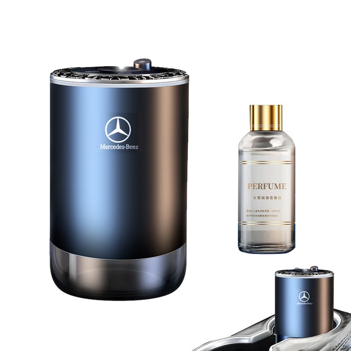Difuzor aroma auto Fudisenn, corp aliaj, negru, uleiuri esentiale 50ml inclus, pentru Mercedes Benz