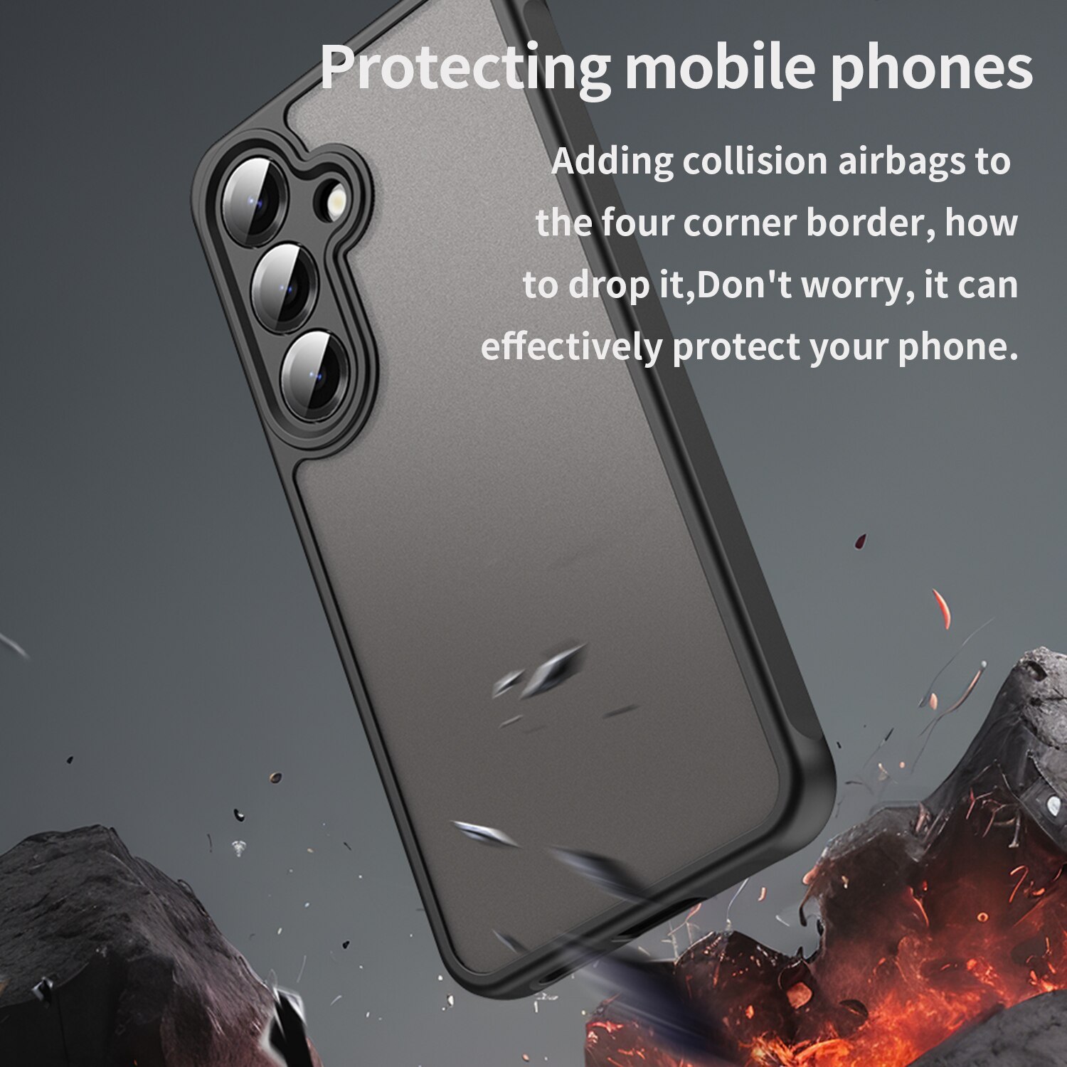 Husa pentru telefon, EJANBO, Samsung Galaxy S25-5G, neagra, TPU