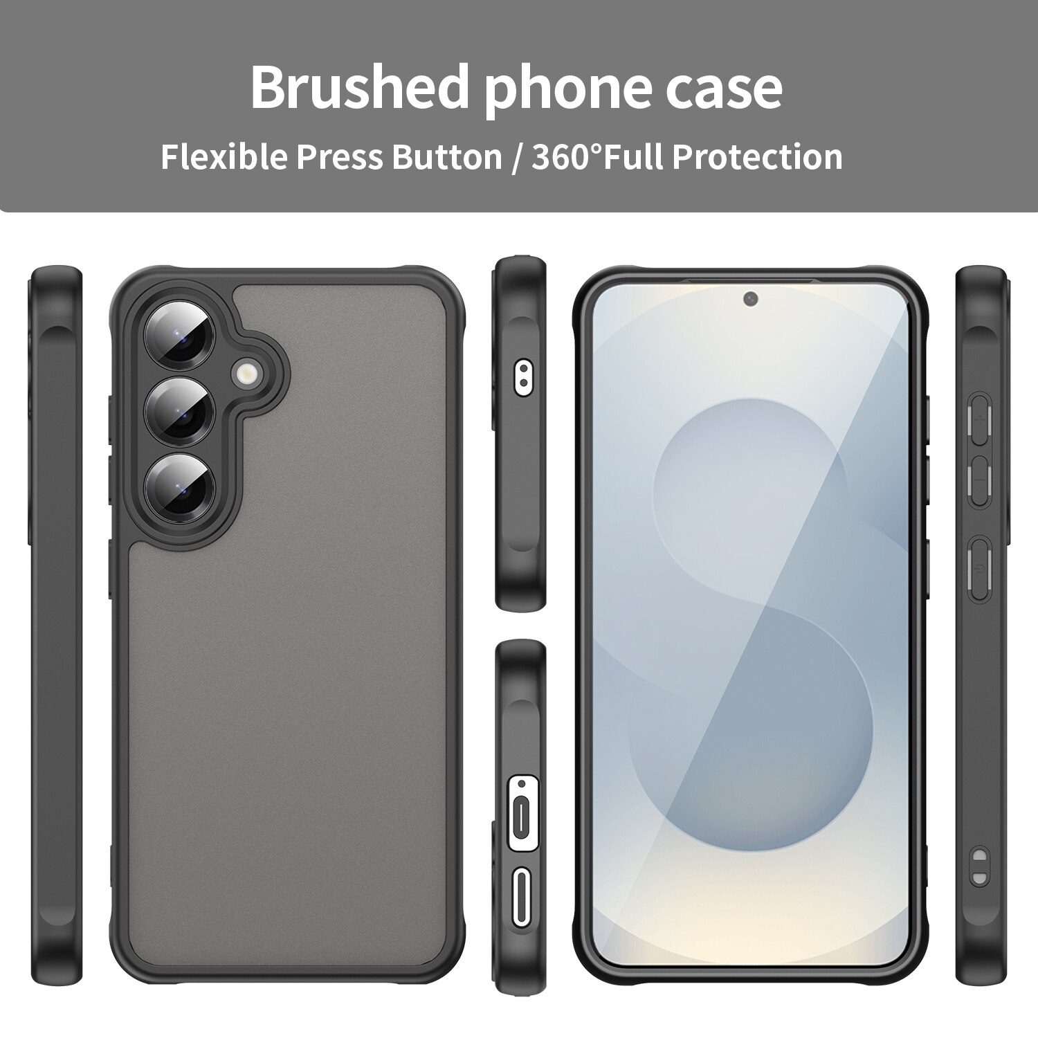 Husa pentru telefon, EJANBO, Samsung Galaxy S25-5G, neagra, TPU