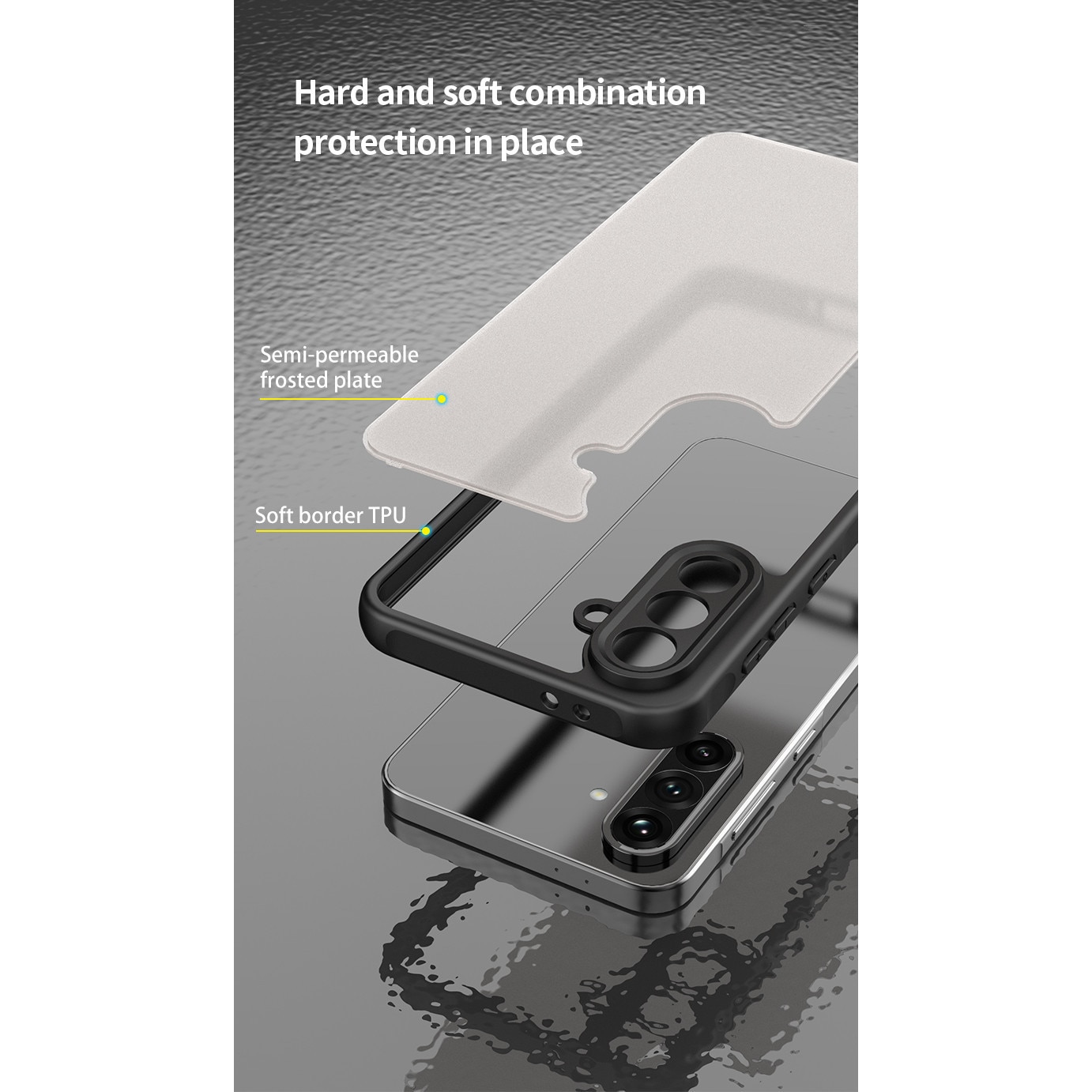 Husa pentru telefon, EJANBO, Samsung Galaxy A56-5G, neagra mata, protectie la cadere, material TPU