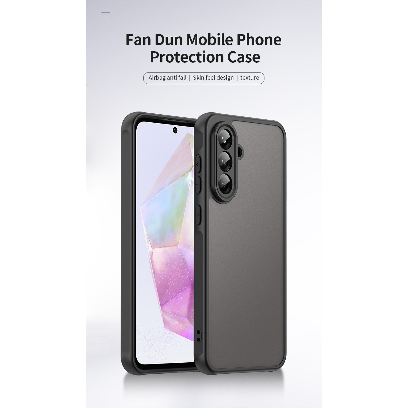 Husa pentru telefon, EJANBO, Samsung Galaxy A56-5G, neagra mata, protectie la cadere, material TPU
