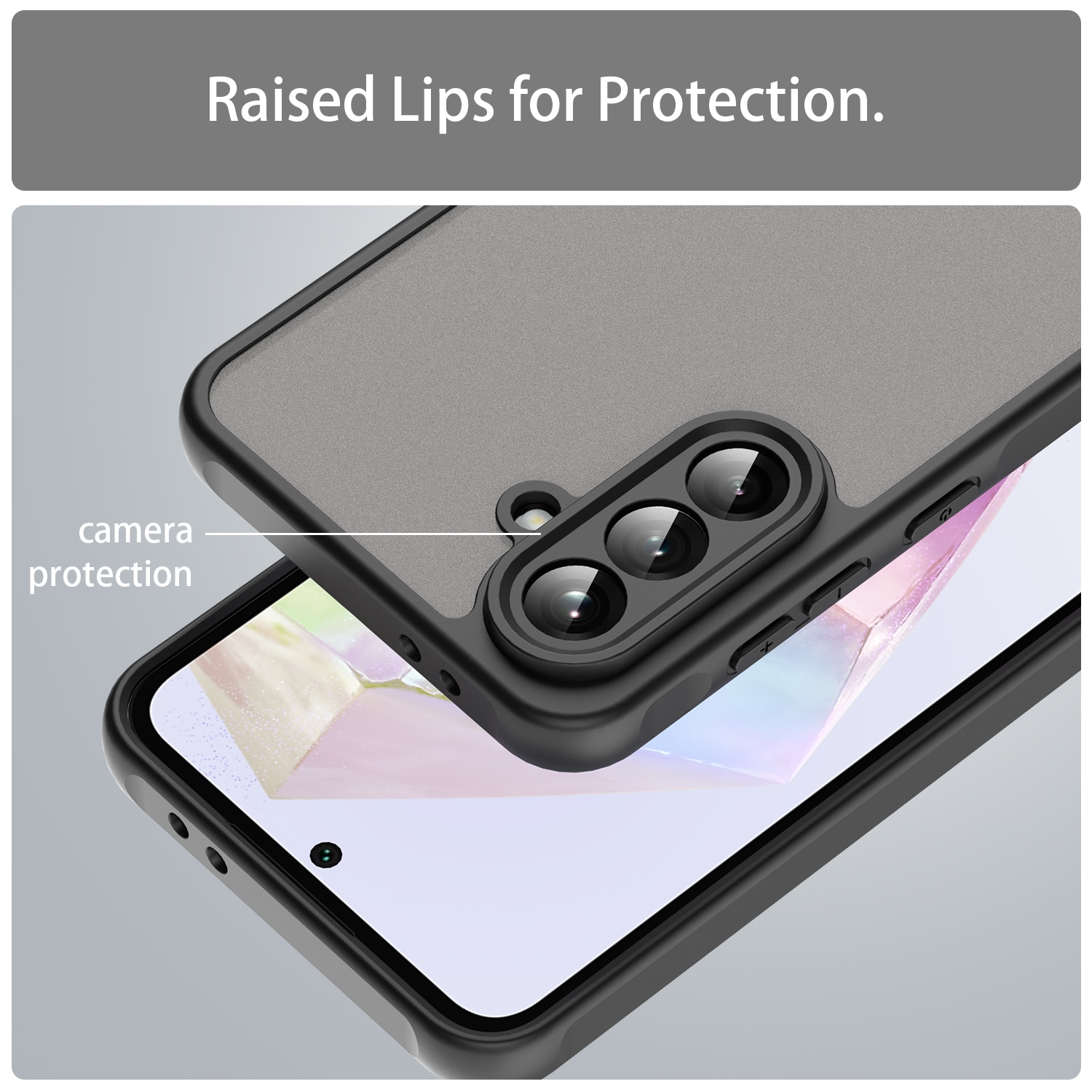 Husa pentru telefon, EJANBO, Samsung Galaxy A56-5G, neagra mata, protectie la cadere, material TPU