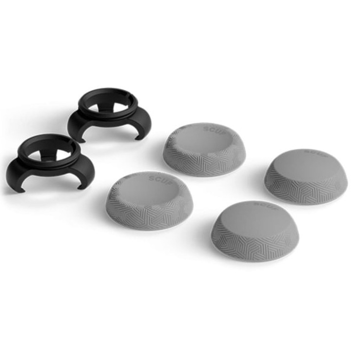 Thumbsticks Grip SCUF, Tactic Kit, pentru controller Xbox Series X|S, Xbox One, PS4, PS5, Nintendo Switch Pro, Gri, 6 buc/set